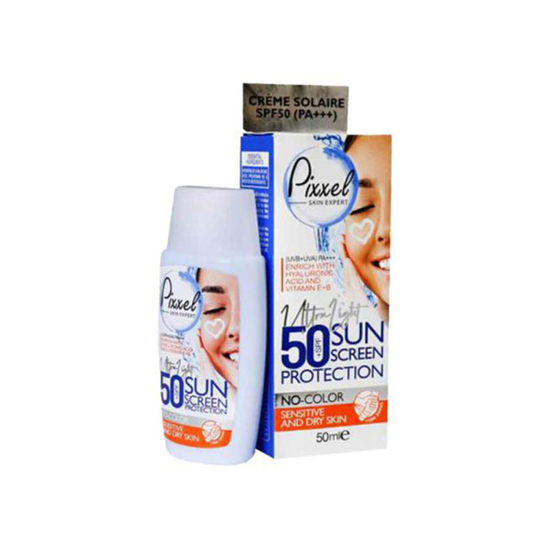 ضدآفتاب پوست خشک بی رنگ spf۵۰ پیکسل